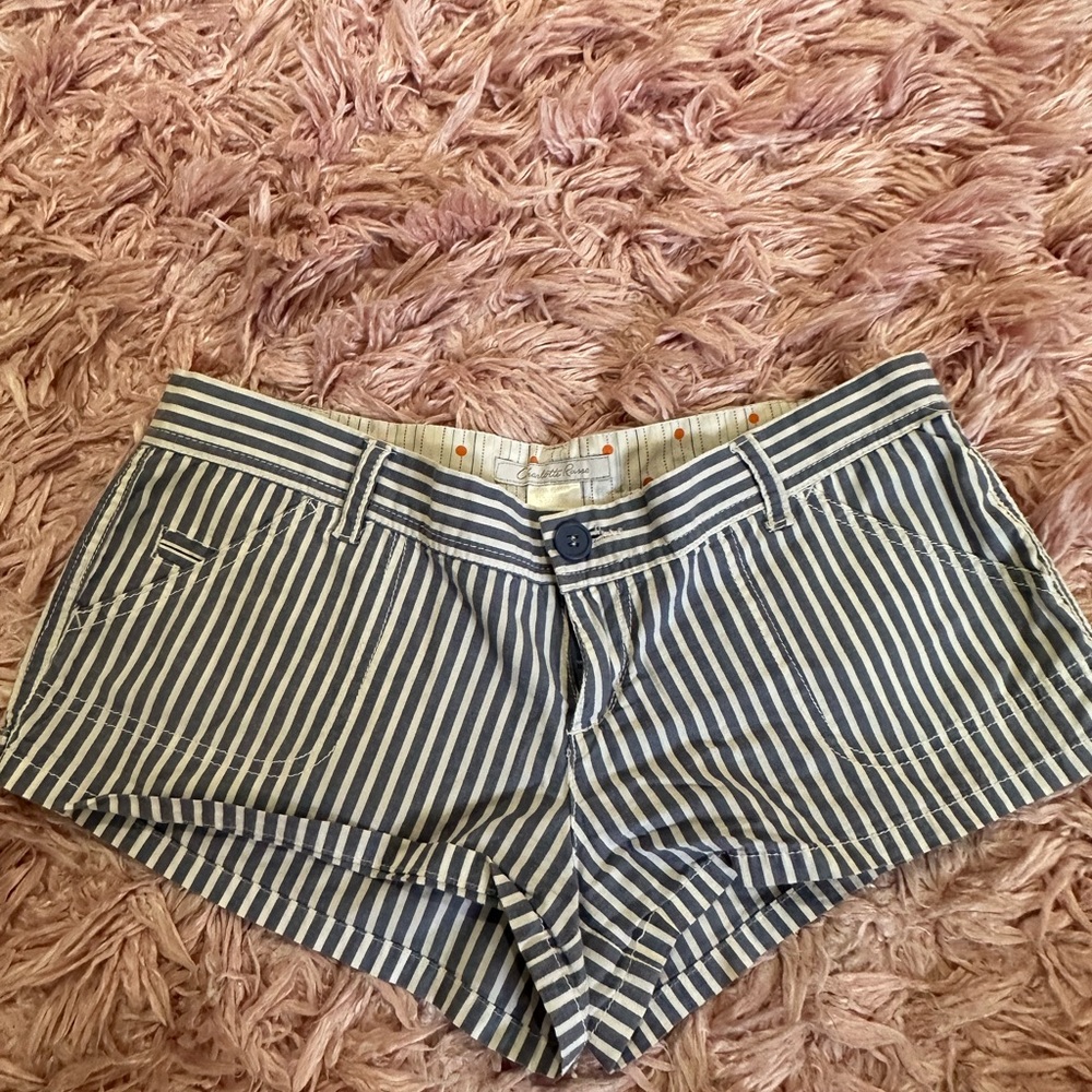 Striped Navy and White Shorts